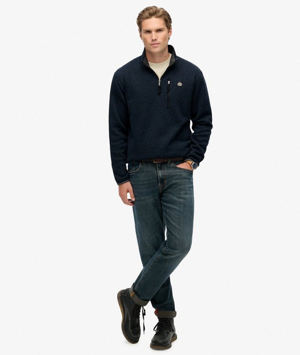 Superdry Storm Fleece Half Zip - Storm Navy Grit