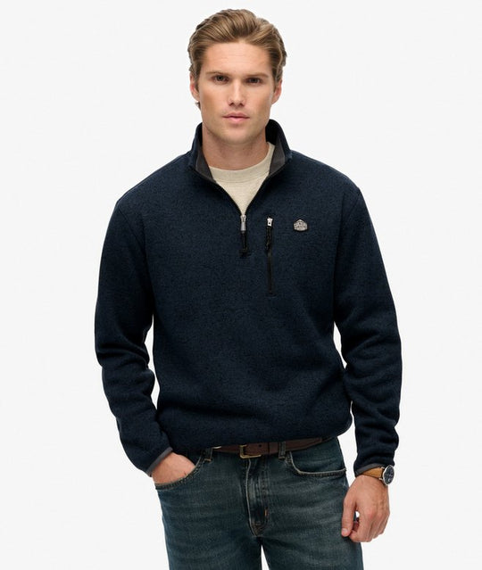 Superdry Storm Fleece Half Zip - Storm Navy Grit