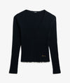 Superdry Essential Button Thru Long Sleeve Top - Eclipse Navy