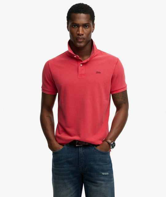 Superdry Classic Pique Polo - Raspberry Pink