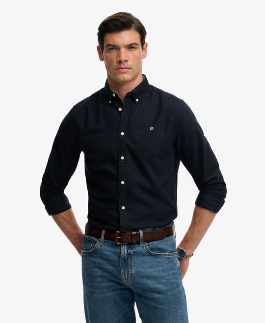 Superdry Preppy Oxford Long Sleeve Shirt - Eclipse Navy