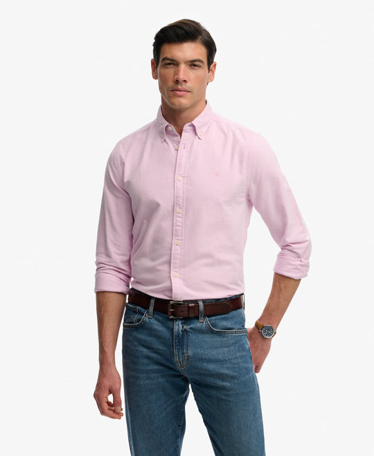 Superdry Preppy Oxford Long Sleeve Shirt - Pink Chambray