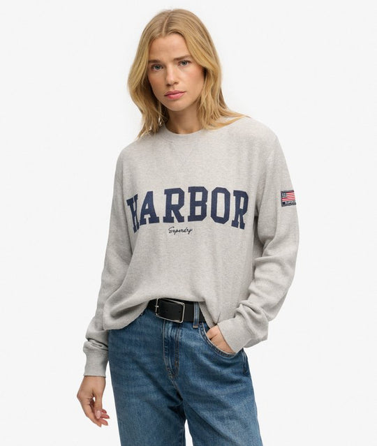 Superdry Athletic Essential Graphic Long Sleeve Top - Glacier Grey Marl