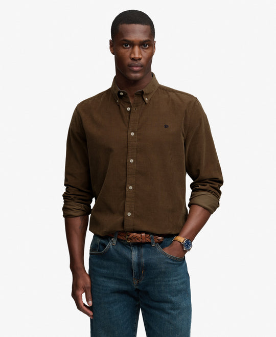 Superdry Classic Needle Cord Shirt - Winter Twig Beige
