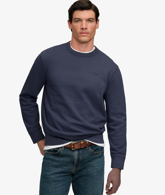 Superdry Essential Stacked Logo Crew - Soft Navy