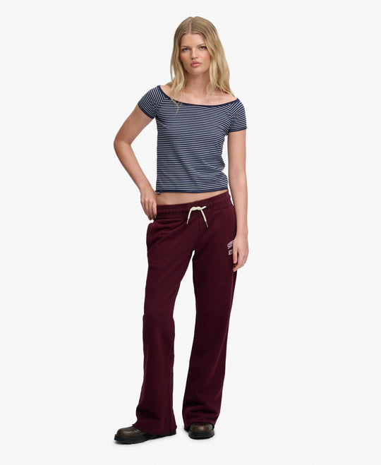 Superdry Athetlic Embroidered Flare Joggers - Port Red