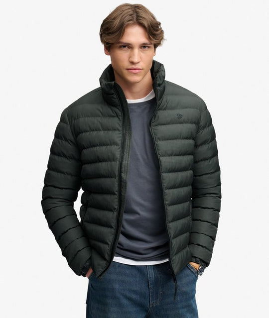 Superdry Fuji Estate Padded Jacket - Olive/Navy Check