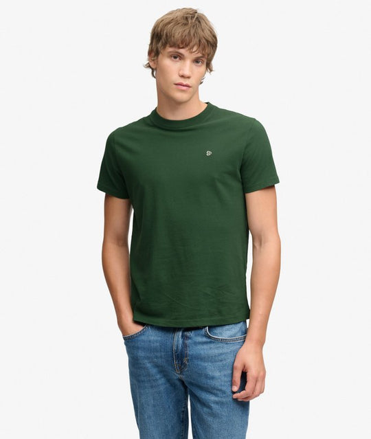 Superdry Essential SDCO Logo Embroidered Tee - Rich Boston Green/Cream
