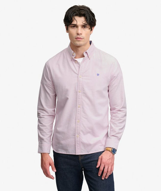 Superdry Preppy Oxford Long Sleeve Shirt - Blush Pink Chambray