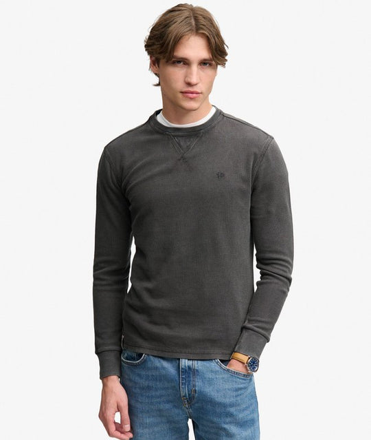 Superdry Classic Heavy Textured Top - Washed Black