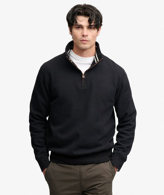 Superdry Essential Serif Logo Half Zip - Black