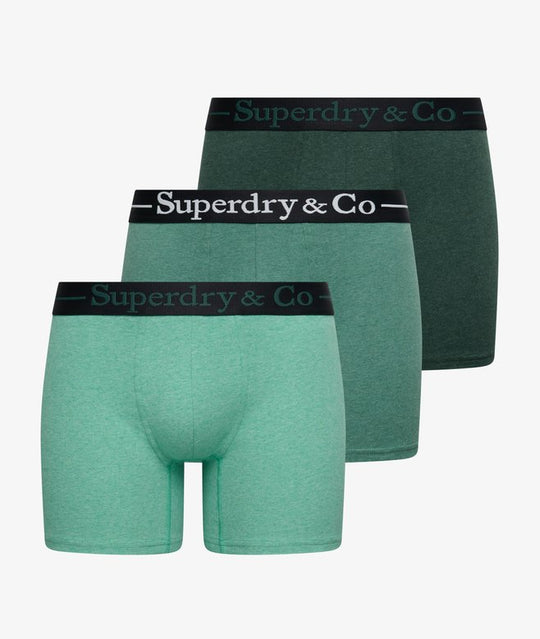 Superdry Boxer Triple Pack - Forest Marl/Green Marl/Green Grit
