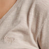 Superdry Studios Slub Vee Tee - Light Taupe