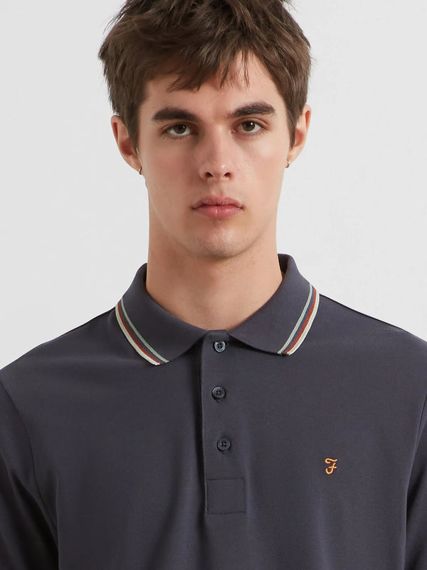 Farah Elton Short Sleeve Polo - Submarine Grey