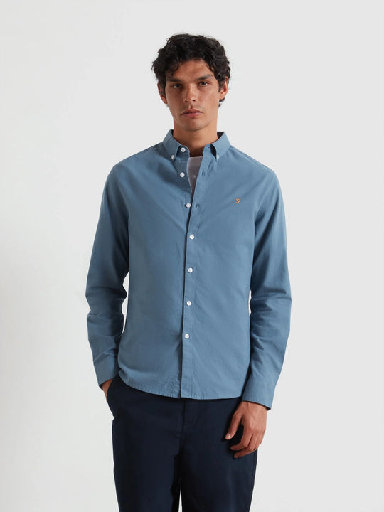 Farah Brewer L/S Shirt - Chalk Blue