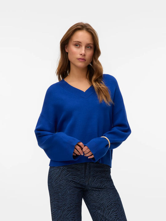 Vero Moda Gold Long Sleeve V-Neck Pullover - Suft The Web