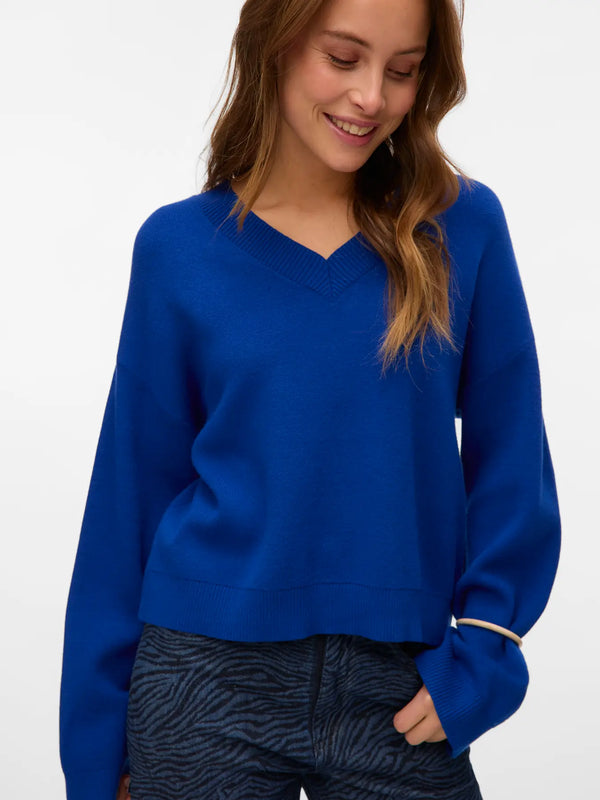Vero Moda Gold Long Sleeve V-Neck Pullover - Suft The Web