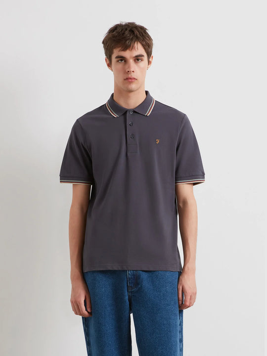 Farah Elton Short Sleeve Polo - Submarine Grey