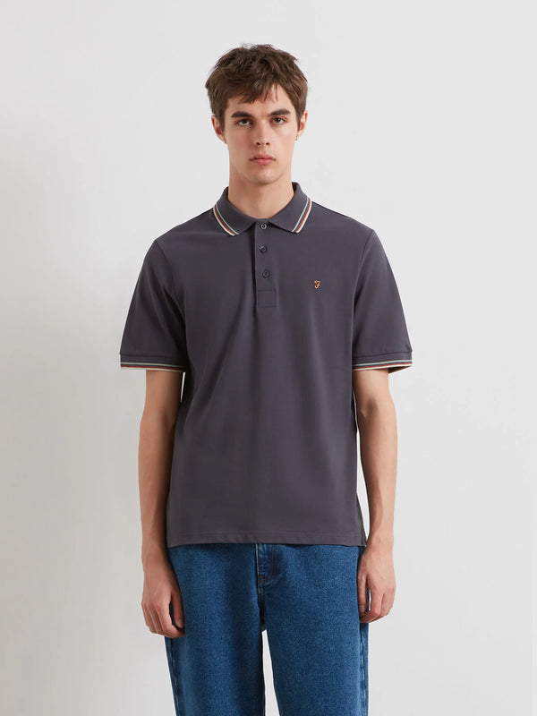Farah Elton Short Sleeve Polo - Submarine Grey