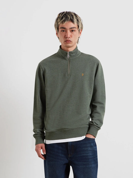 Farah Arnold 1/4 Zip - Rosemary Marl