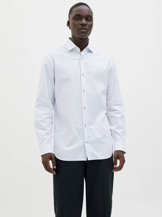 Jack & Jones Parker Detail Long Sleeve Shirt - White