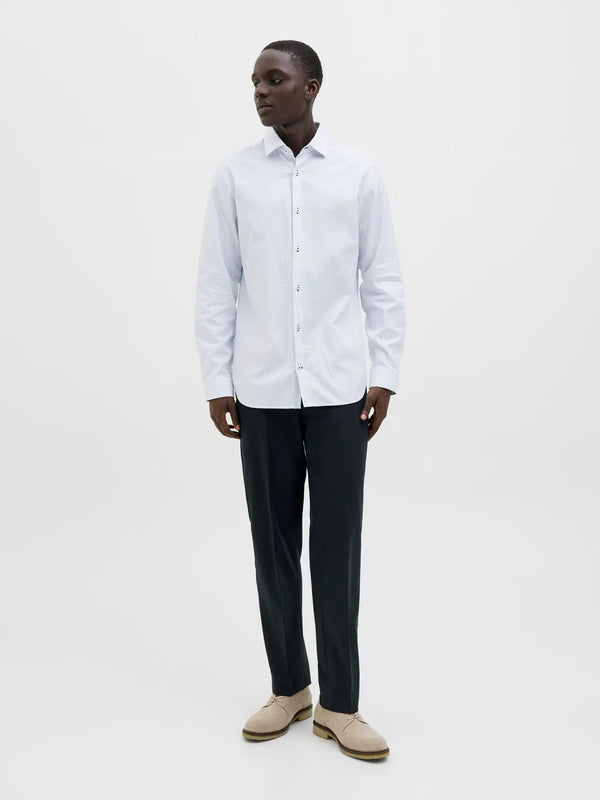 Jack & Jones Parker Detail Long Sleeve Shirt - White