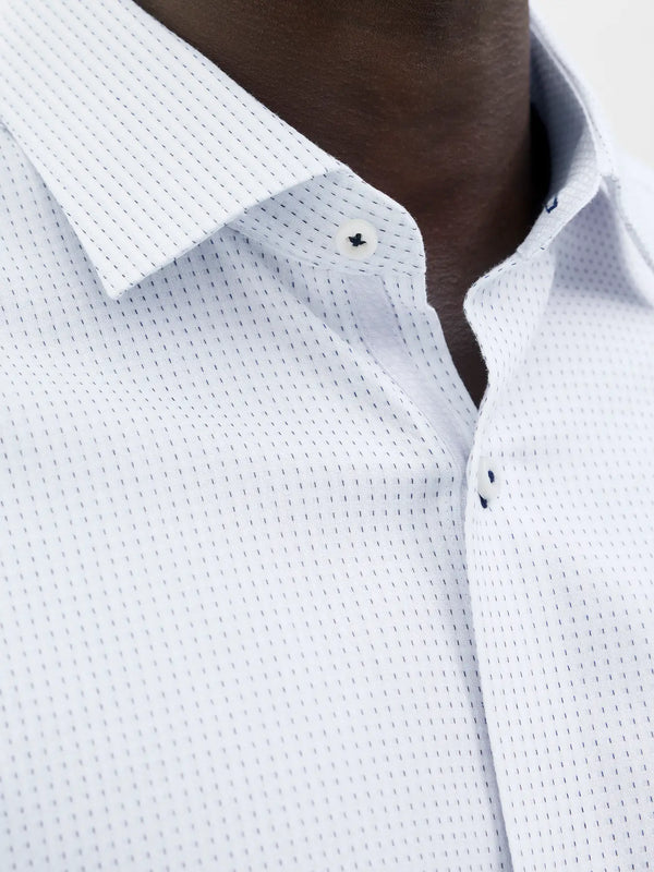 Jack & Jones Parker Detail Long Sleeve Shirt - White