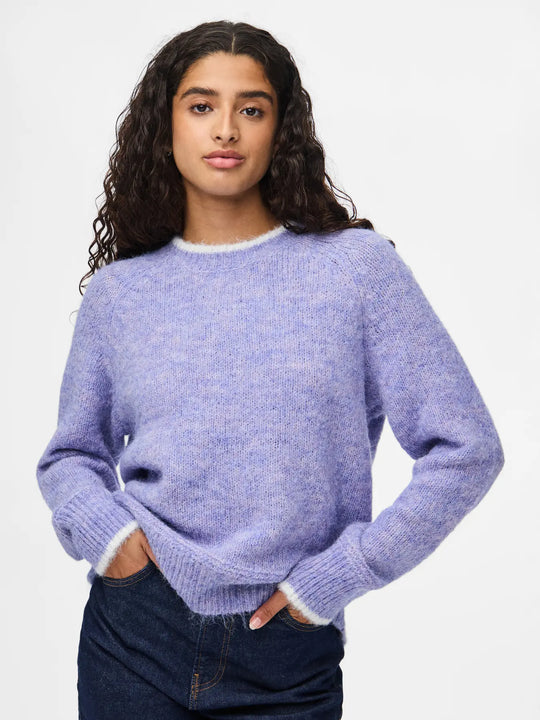 Piece Ivy Long Sleeve Knit - Baby Lavender/White