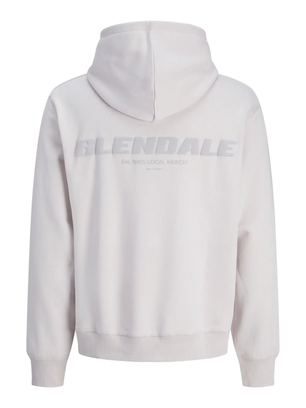 Jack & Jones Interlude Tonal Back Print Sweat Hood - Lilac Marble