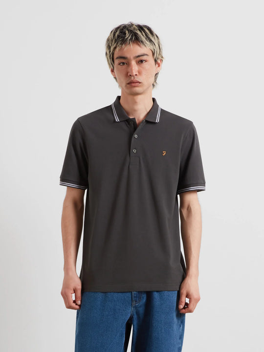 Farah Bowes Tipping Polo - Washed Black
