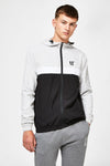 11 Degrees Colour Block Track Top With Hood - Black /Vapour Grey /White