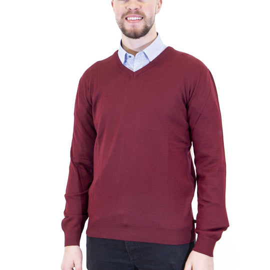 Benetti Merino Wool V-Neck - Flame [Size L]