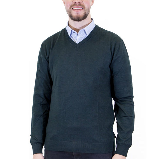 Benetti Merino Wool V-Neck - Forest