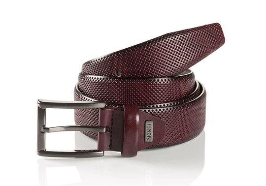 Monti Dublin Belt - Burgundy