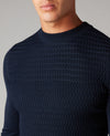 Remus Uomo Merino Wool Long Sleeve Knit - Navy [#58458/78] [Size XL]