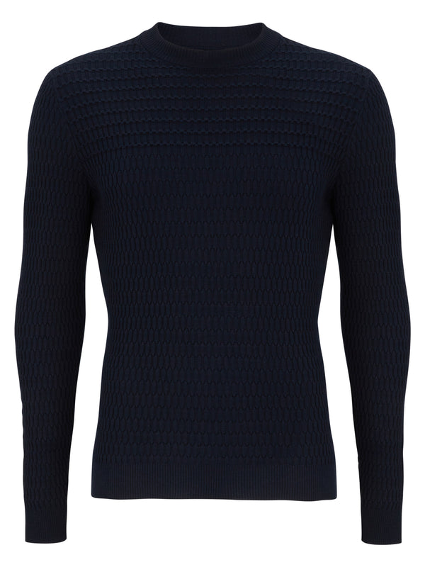 Remus Uomo Merino Wool Long Sleeve Knit - Navy [#58458/78] [Size XL]
