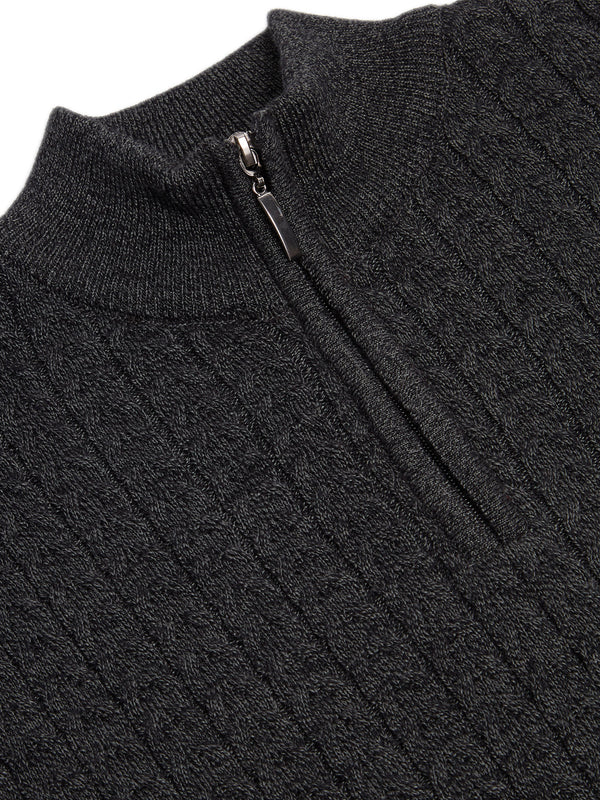 Remus Uomo Half Zip Sweater - Dark Grey [Size XXL]