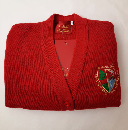 Gaelscoil Droichead na Banndan Red cardigan