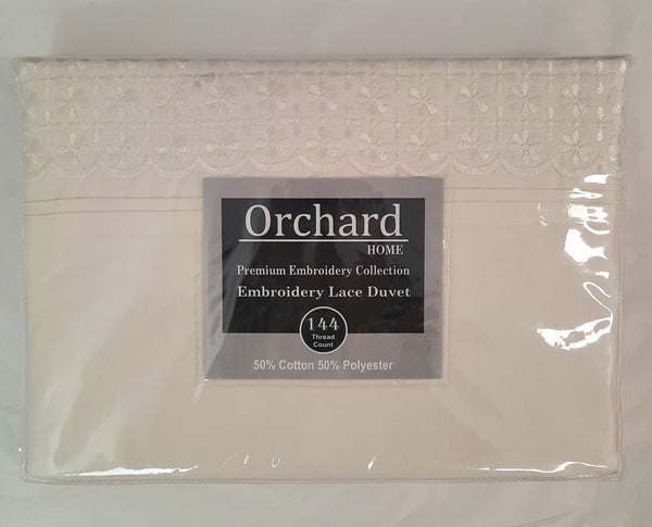 Orchard Embroidery Lace Duvet Set - Cream