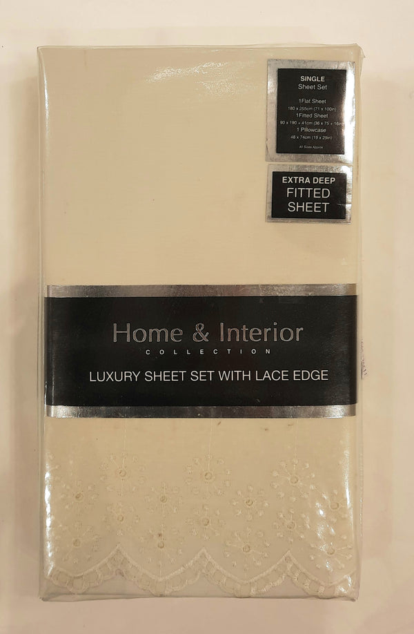 Home & Interior Collection Single sheet set- Cream