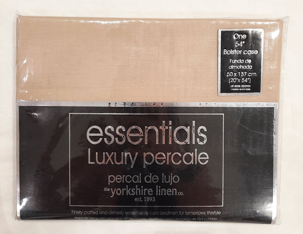 Essentials Luxury Percale Bolster One Pillowcase- Biscuit