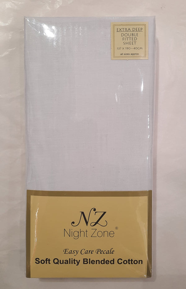 Night Zone Extra Deep Fitted Sheet - White