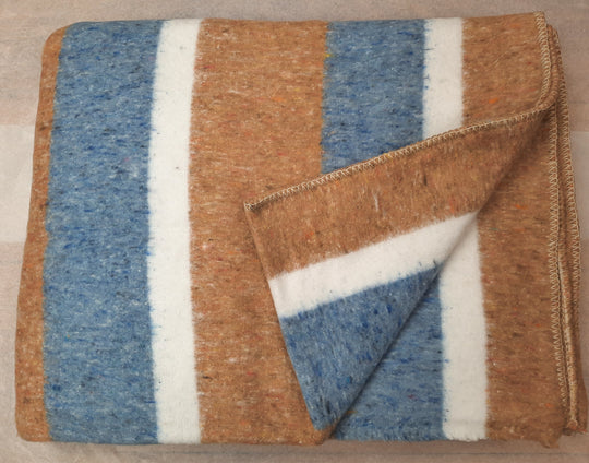 Blanket Fauna Striped - Blue / Fawn