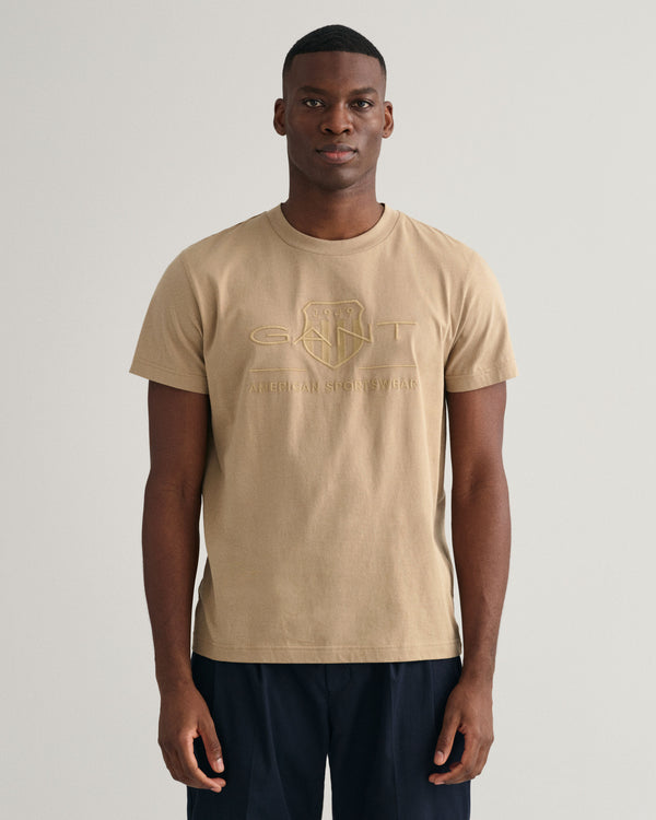 Gant Reg Tonal Shield T-Shirt - Concrete Beige [SIZE S]