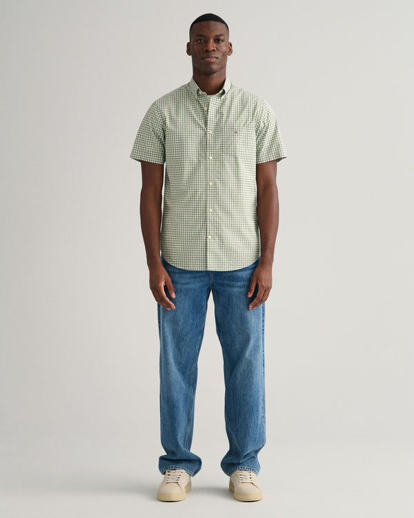 Gant Regular Broadcloth Gingham Shirt - Kalamata Green