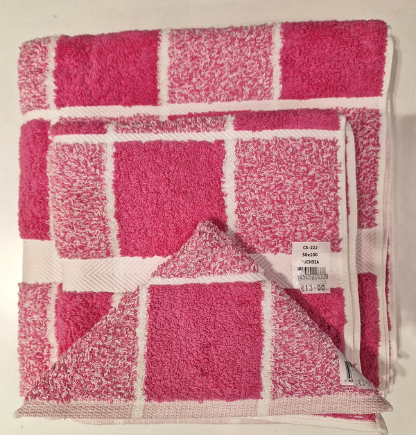 Check towels - Fuchsia