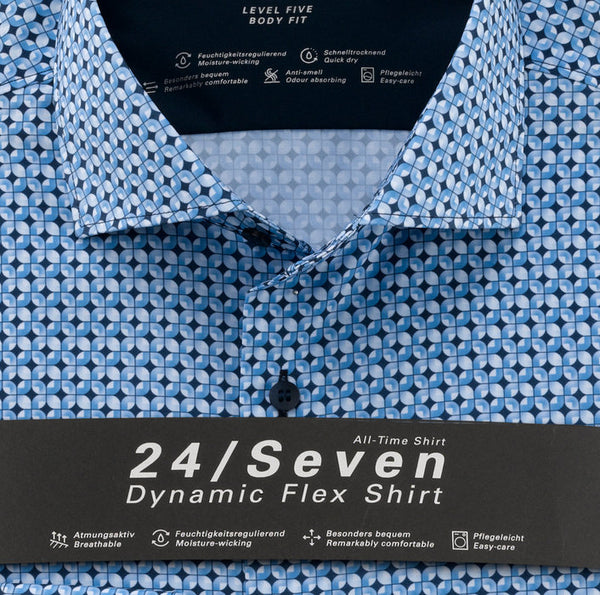 Olymp Level 5 24/Seven Body Fit Shirt - Blue [#2156-14-11] [Size 16]