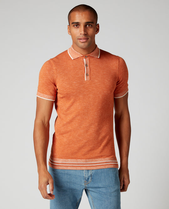 Remus Uomo Knitted Polo - Orange