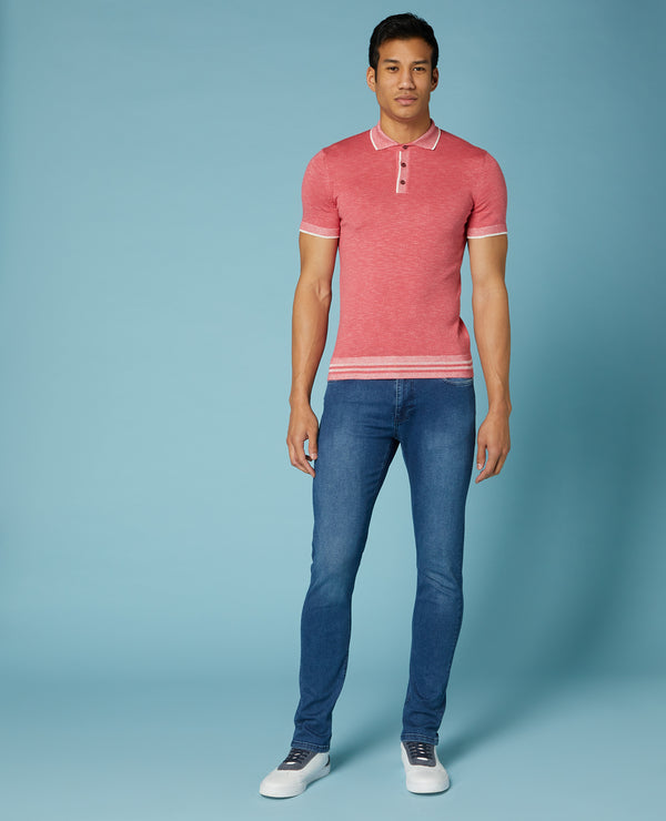 Remus Uomo Knitted Polo - Pink
