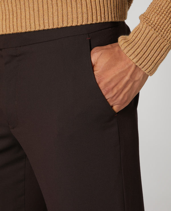 Remus Uomo Stretch Formal Trousers - Burgundy